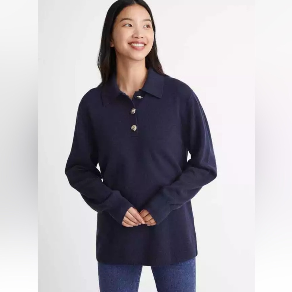 & Other Stories Wool Knit Polo Sweater Size S